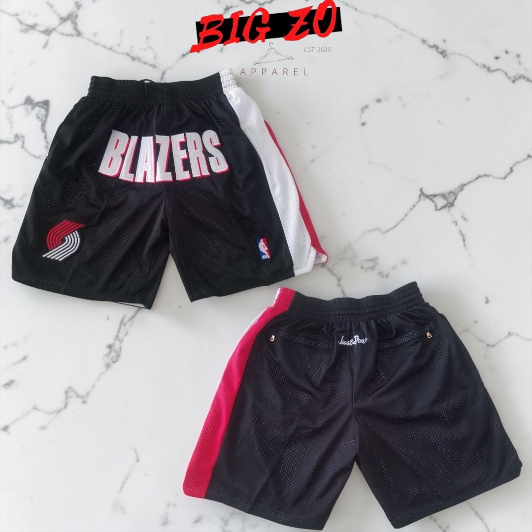 Portland Blazers NBA Just Don Shorts - Black