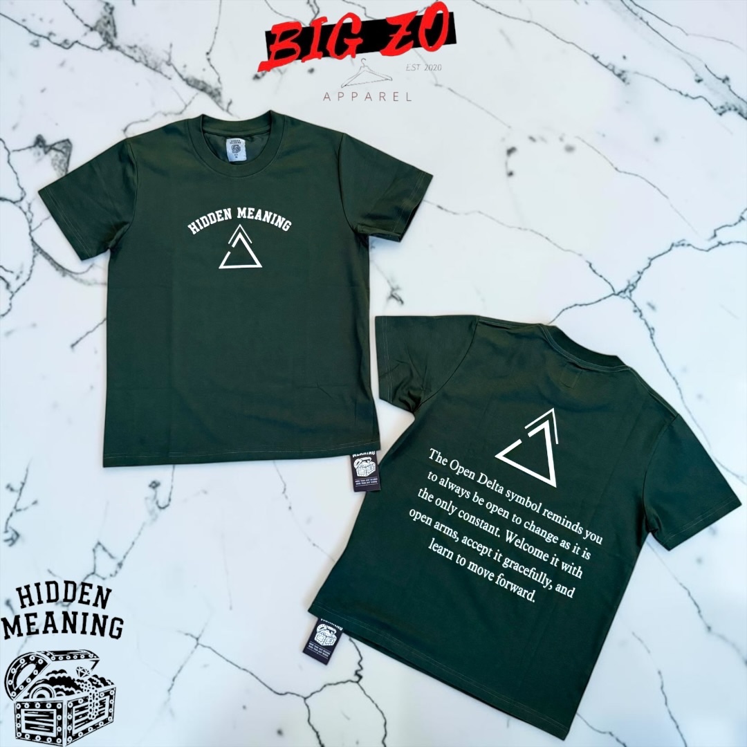 Hidden Meaning Open Delta T-shirt - Olive Green