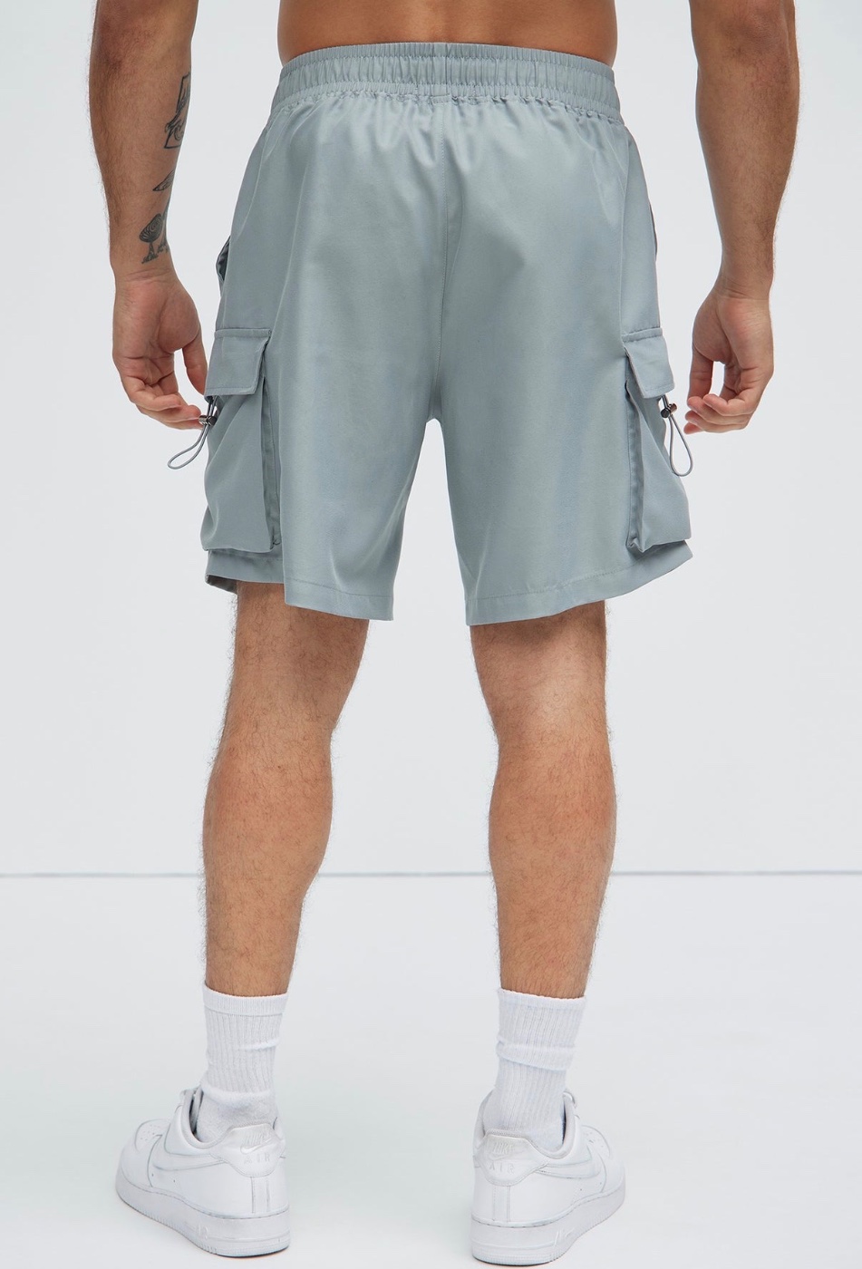 Nylon Cargo Shorts - Grey