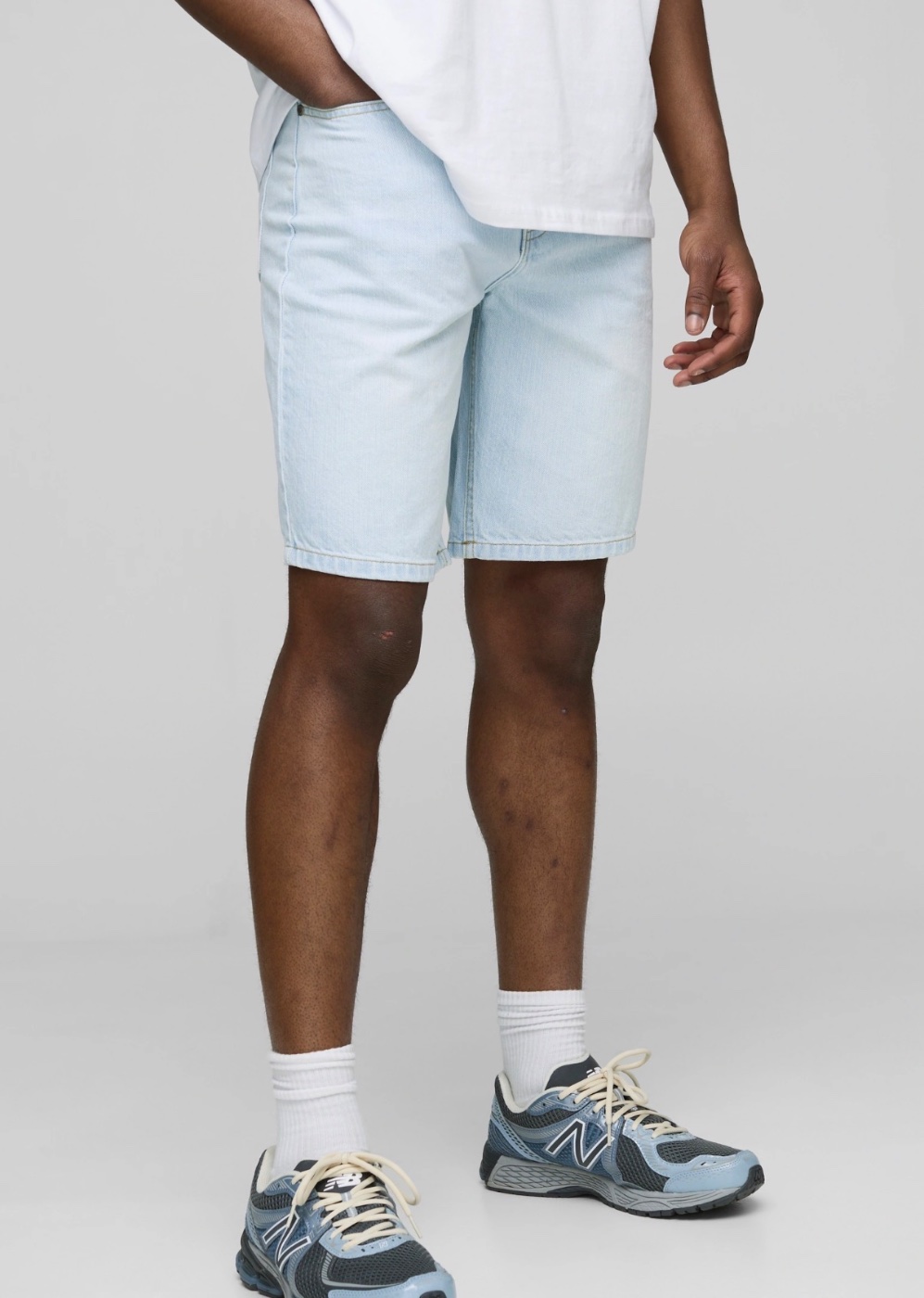 Relaxed Rigid Ice Blue Denim Shorts - Ice Blue