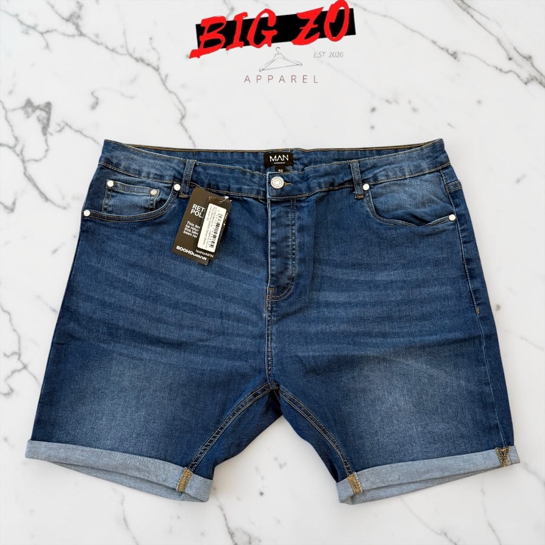 Denim Stretch Jeans Shorts - Blue